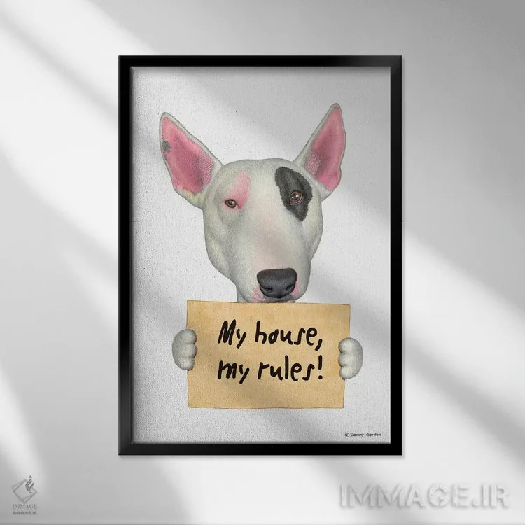 تابلو دکوراتیو بول تریر اثر دنی گوردون - نمای قابدار مشکی