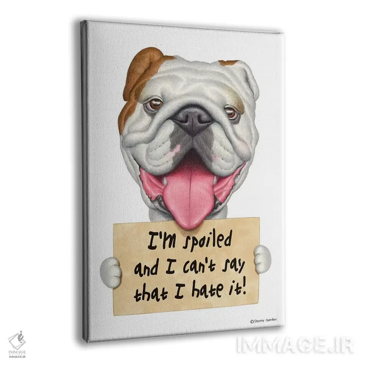 تابلو دکوراتیو بولداگ اثر دنی گوردون - نمای پرسپکتیو محصول