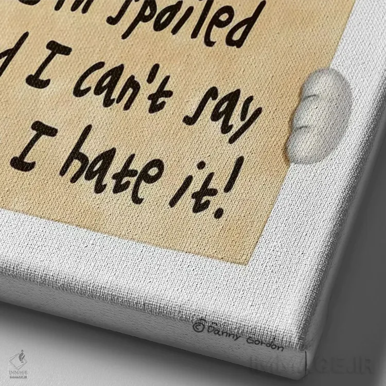 تابلو دکوراتیو بولداگ اثر دنی گوردون - نمای نزدیک بافت بوم