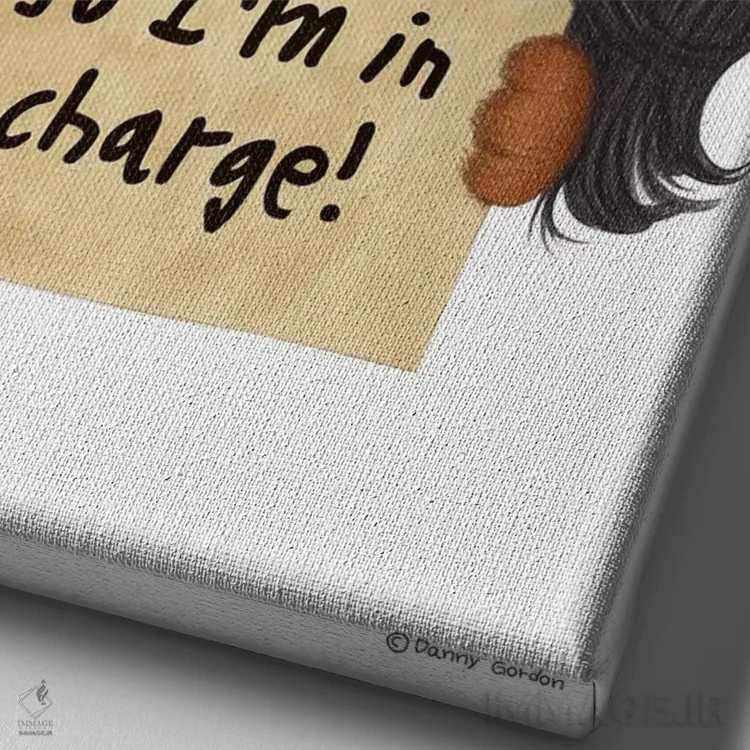 تابلو دکوراتیو داشهوند: من بامزه ام، گوش های بلند و پشمالو اثر دنی گوردون - نمای نزدیک بافت بوم