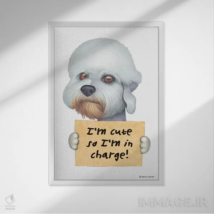 تابلو دکوراتیو دندی باورمونت تریر اثر دنی گوردون - نمای قابدار سفید