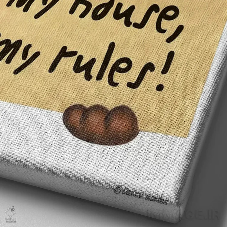 تابلو دکوراتیو خانه من، لابرادور رتریور اثر دنی گوردون - نمای نزدیک بافت بوم