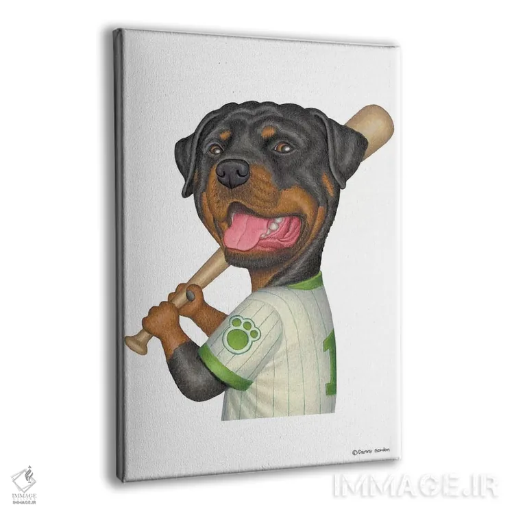 تابلو دکوراتیو روتوایلر بازیکن بیسبال اثر دنی گوردون - نمای پرسپکتیو محصول