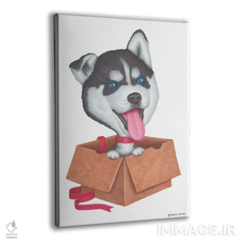 تابلو دکوراتیو هاسکی سیبری اثر دنی گوردون - نمای پرسپکتیو محصول