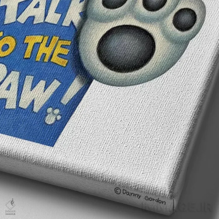 تابلو دکوراتیو شناوزر: با پنجه صحبت کن اثر دنی گوردون - نمای نزدیک بافت بوم