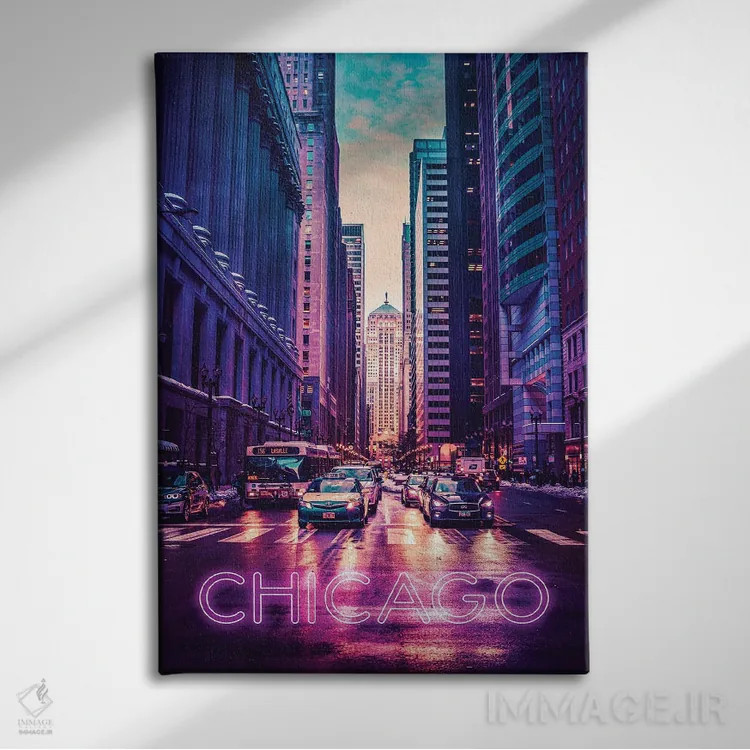 تابلو دکوراتیو شیکاگو اثر دانی آرت - نمای روبهرو روی دیوار