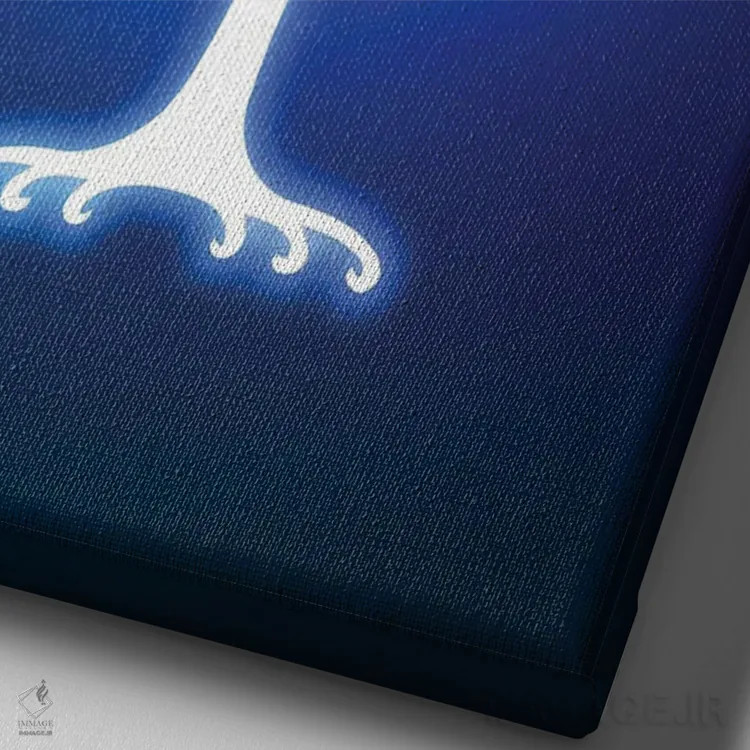 تابلو دکوراتیو درخت نئونی اثر دانی آرت - نمای نزدیک بافت بوم