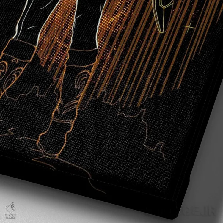 تابلو دکوراتیو سایه قهرمان زمان اثر دانی آرت - نمای نزدیک بافت بوم