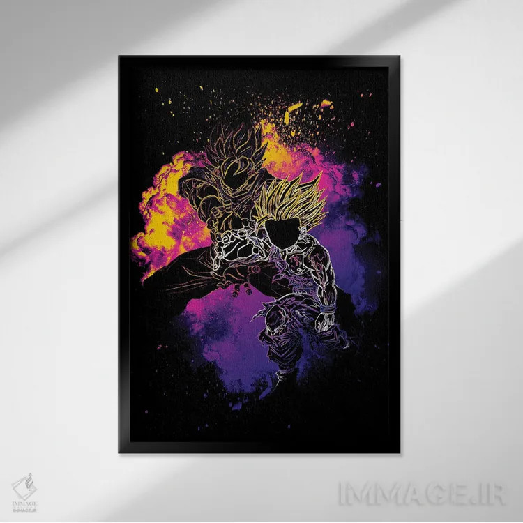 تابلو دکوراتیو روح پدر و پسر اثر دانی آرت - نمای قابدار مشکی