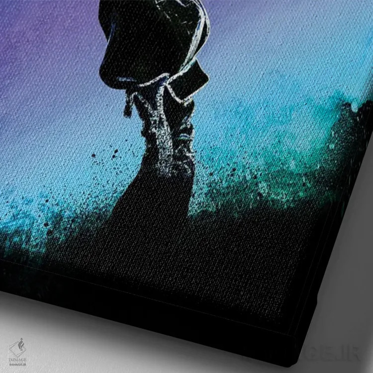 تابلو دکوراتیو روح سرباز سابق اثر دانی آرت - نمای نزدیک بافت بوم