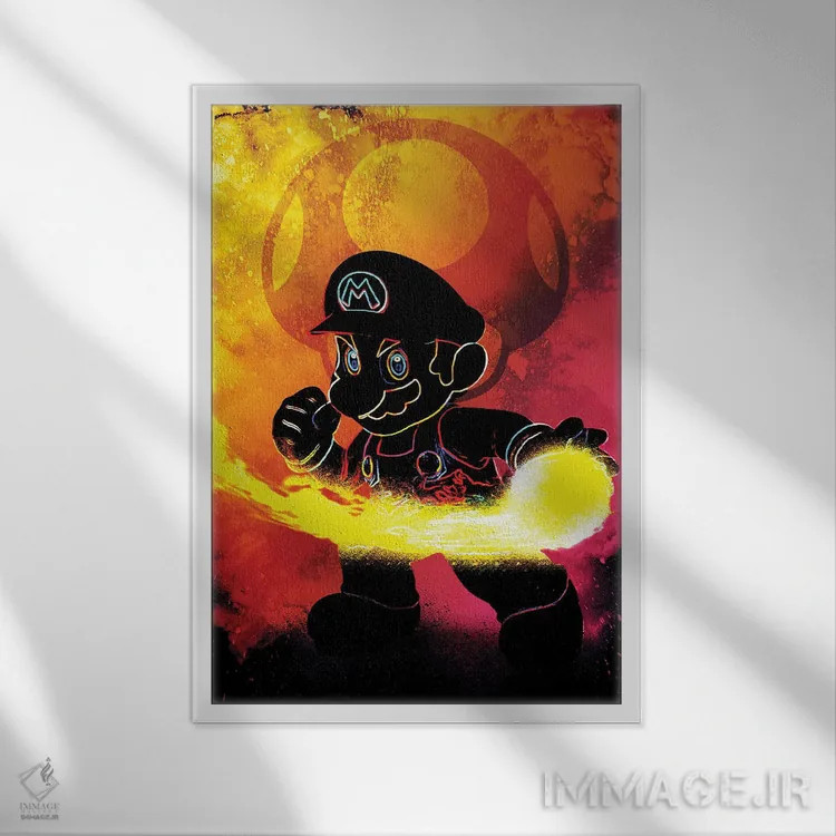 تابلو دکوراتیو روح لوله کش قرمز اثر دانی آرت - نمای قابدار سفید