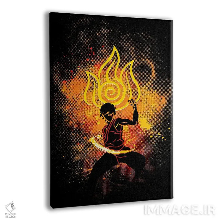تابلو دکوراتیو هنر آتش اثر دانی آرت - نمای پرسپکتیو محصول