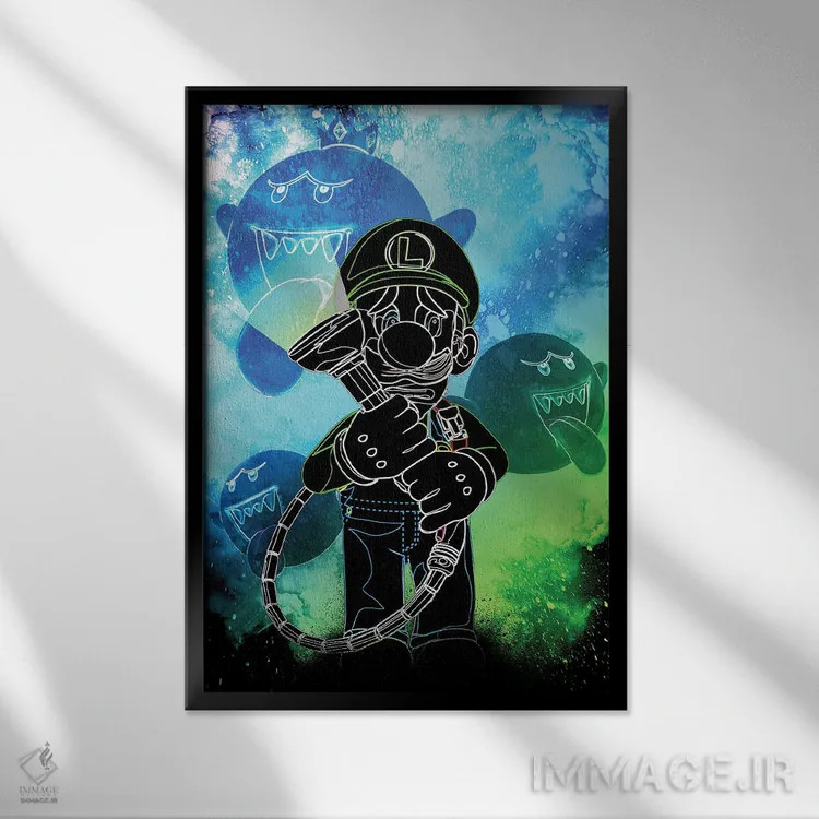 تابلو دکوراتیو روح شکارچی ارواح اثر دانی آرت - نمای قابدار مشکی