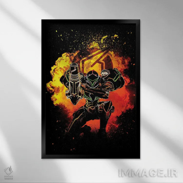 تابلو دکوراتیو روح شکارچی فضایی اثر دانی آرت - نمای قابدار مشکی