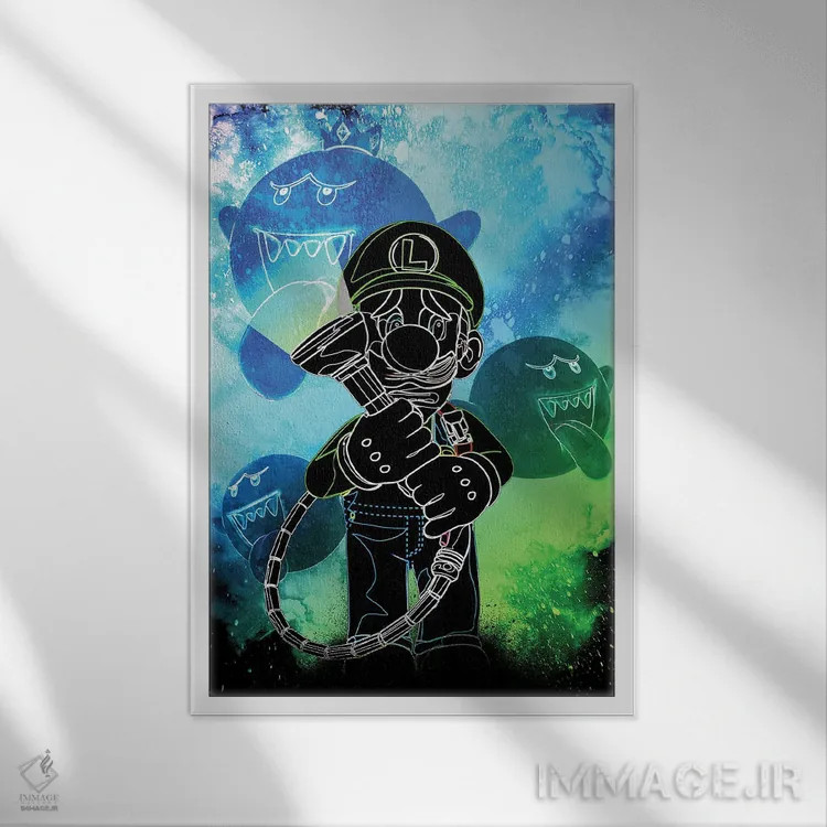 تابلو دکوراتیو روح شکارچی ارواح اثر دانی آرت - نمای قابدار سفید