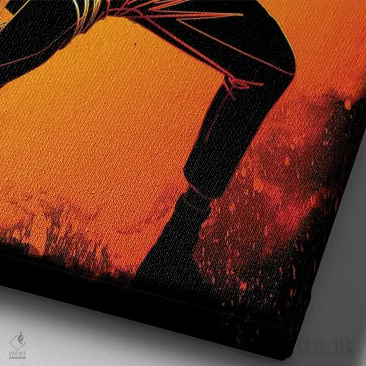 تابلو دکوراتیو روح نینجا اثر دانی آرت - نمای نزدیک بافت بوم