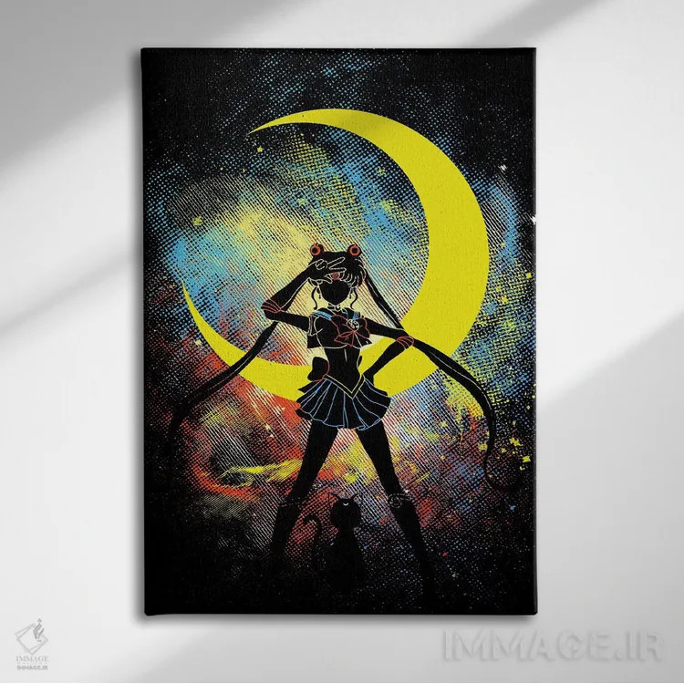 تابلو دکوراتیو هنر ماه اثر دانی آرت - نمای روبهرو روی دیوار