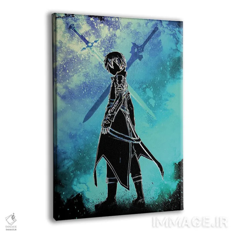 تابلو دکوراتیو روح شمشیرباز سیاه اثر دانی آرت - نمای پرسپکتیو محصول