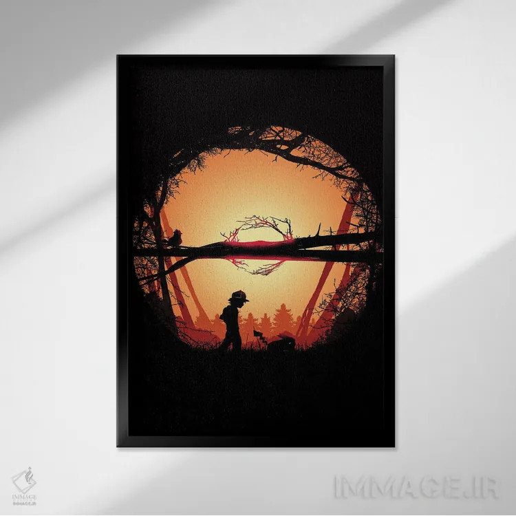 تابلو دکوراتیو پوکیتری اثر دانی آرت - نمای قابدار مشکی