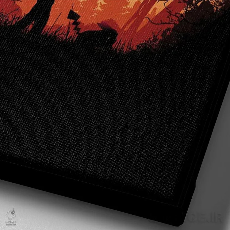 تابلو دکوراتیو پوکیتری اثر دانی آرت - نمای نزدیک بافت بوم