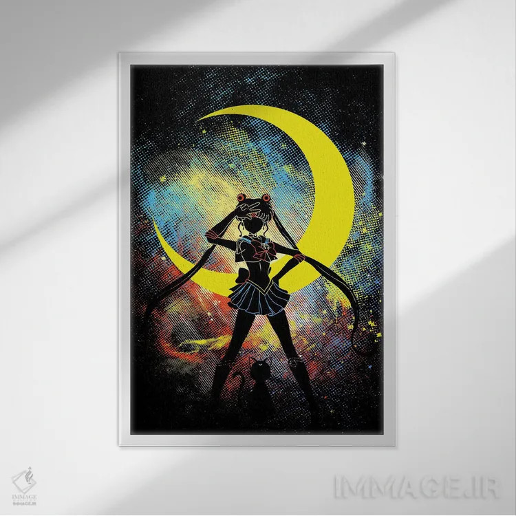 تابلو دکوراتیو هنر ماه اثر دانی آرت - نمای قابدار سفید