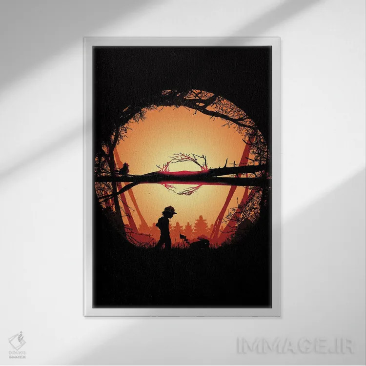 تابلو دکوراتیو پوکیتری اثر دانی آرت - نمای قابدار سفید