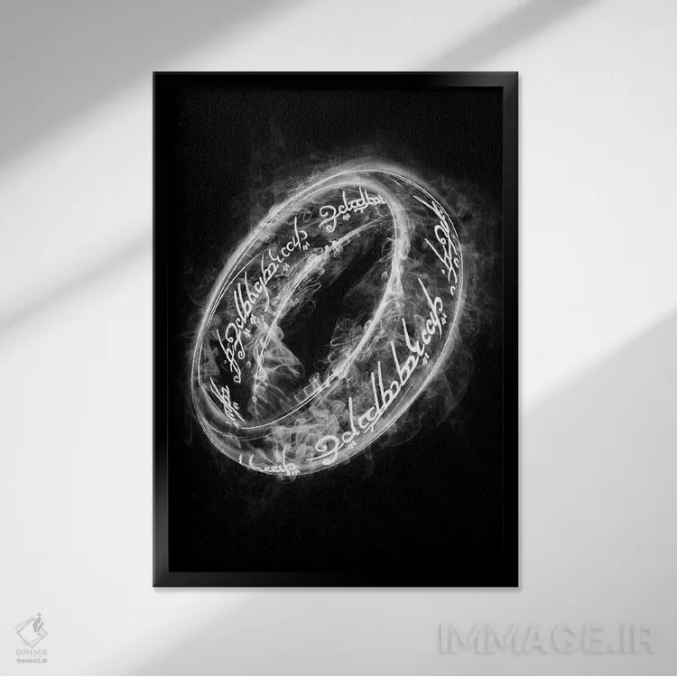 تابلو دکوراتیو حلقه دودی اثر دانی آرت - نمای قابدار مشکی