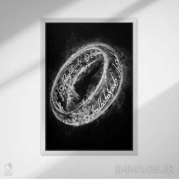 تابلو دکوراتیو حلقه دودی اثر دانی آرت - نمای قابدار سفید