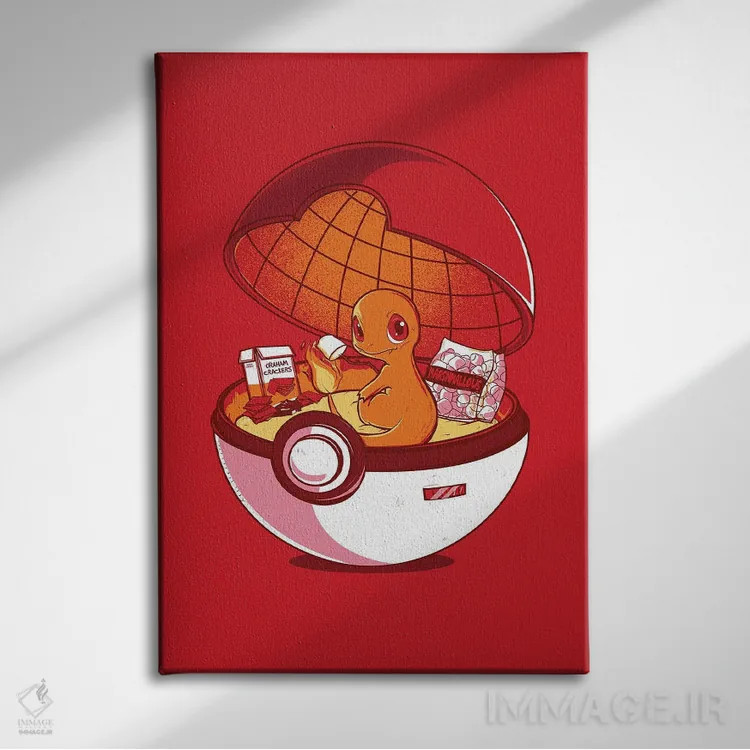 تابلو دکوراتیو خانه پوکه قرمز اثر دانی آرت - نمای روبهرو روی دیوار