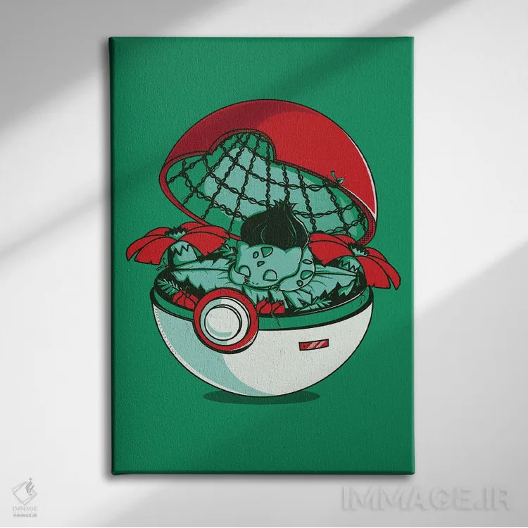 تابلو دکوراتیو خانه پوکه سبز اثر دانی آرت - نمای روبهرو روی دیوار