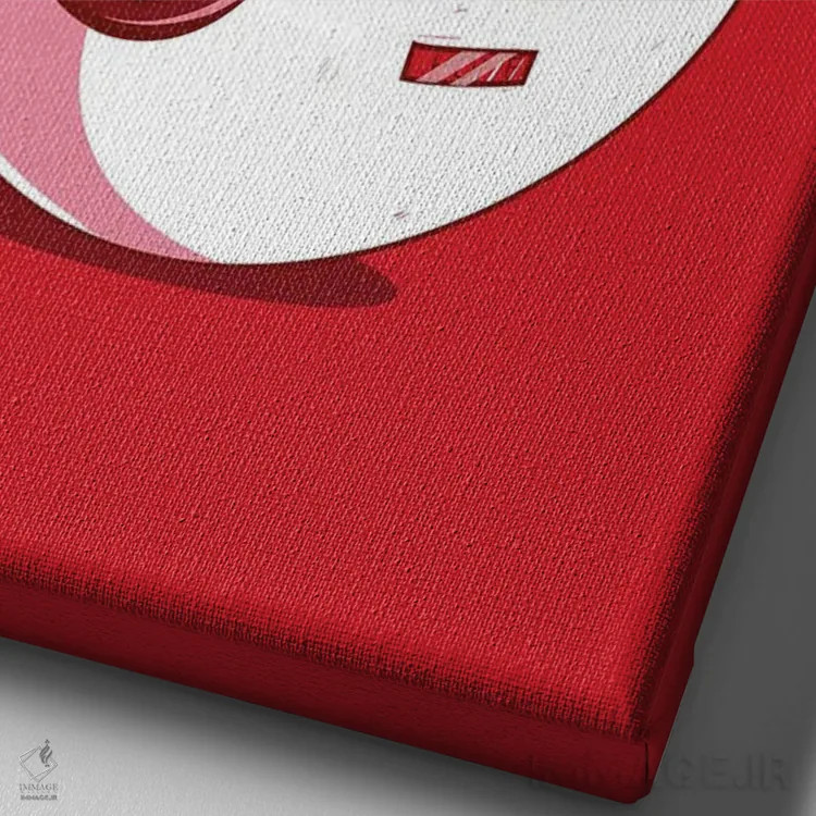 تابلو دکوراتیو خانه پوکه قرمز اثر دانی آرت - نمای نزدیک بافت بوم