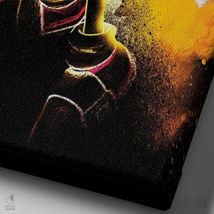 تابلو دکوراتیو روح جوجه تیغی طلایی اثر دانی آرت - نمای نزدیک بافت بوم