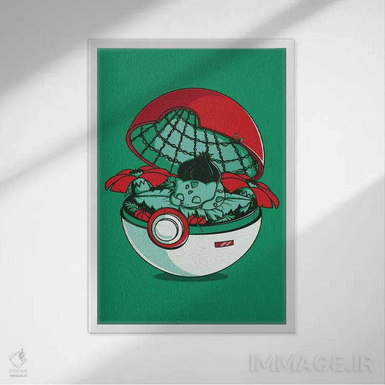 تابلو دکوراتیو خانه پوکه سبز اثر دانی آرت - نمای قابدار سفید