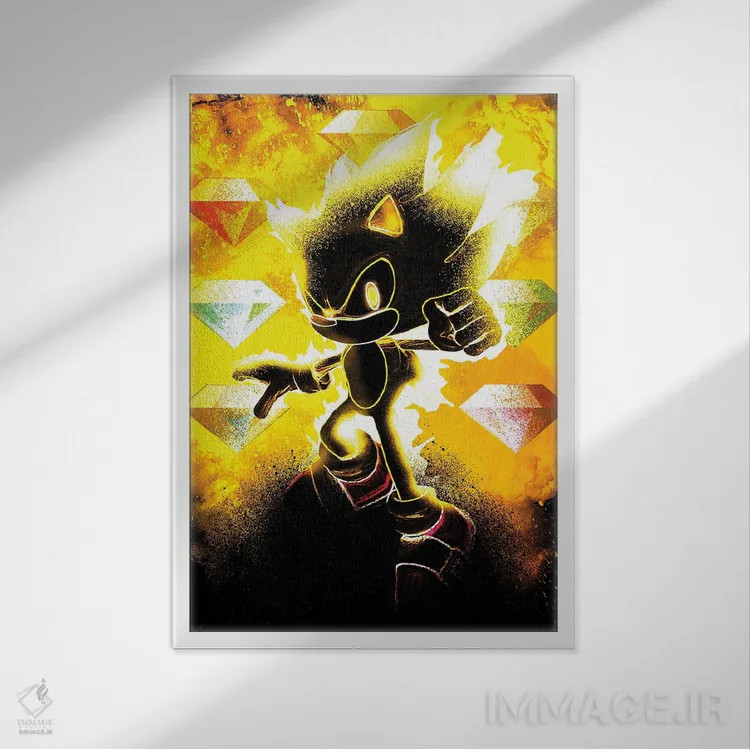 تابلو دکوراتیو روح جوجه تیغی طلایی اثر دانی آرت - نمای قابدار سفید