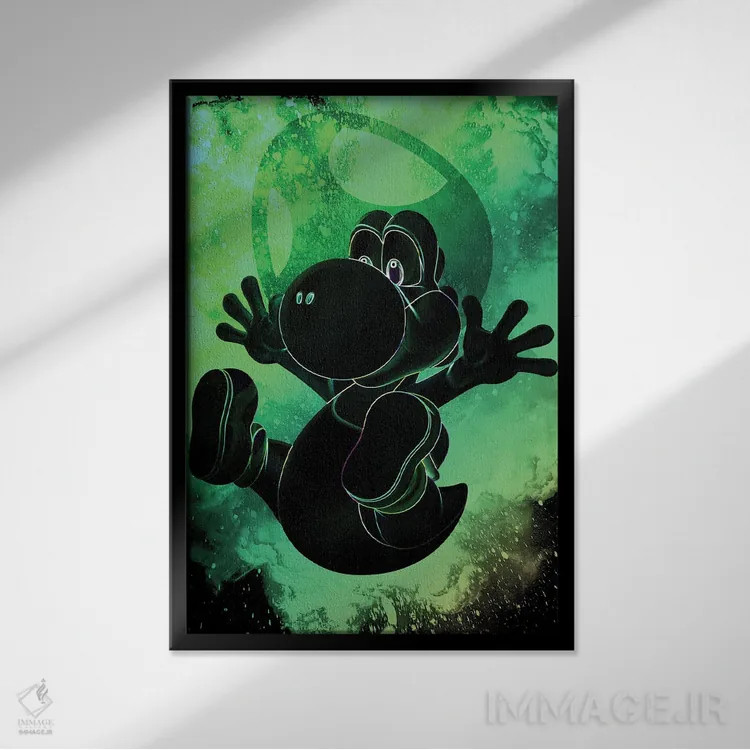 تابلو دکوراتیو روح دایناسور اثر دانی آرت - نمای قابدار مشکی