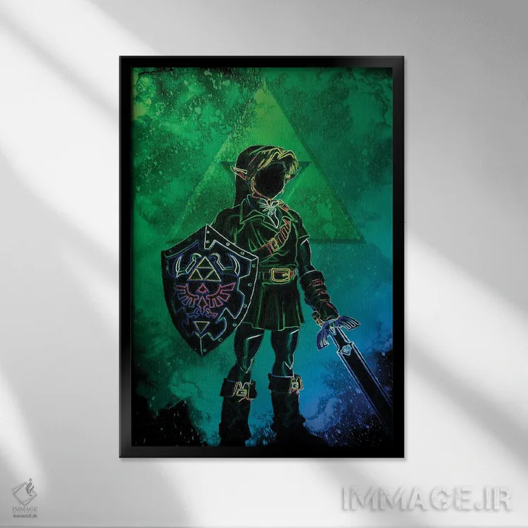 تابلو دکوراتیو روح قهرمان زمان اثر دانی آرت - نمای قابدار مشکی