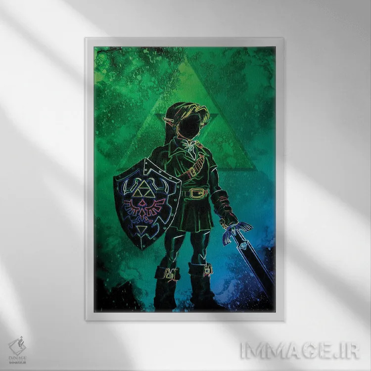 تابلو دکوراتیو روح قهرمان زمان اثر دانی آرت - نمای قابدار سفید