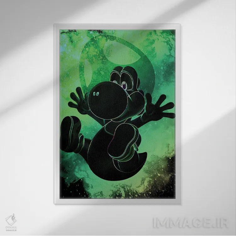 تابلو دکوراتیو روح دایناسور اثر دانی آرت - نمای قابدار سفید