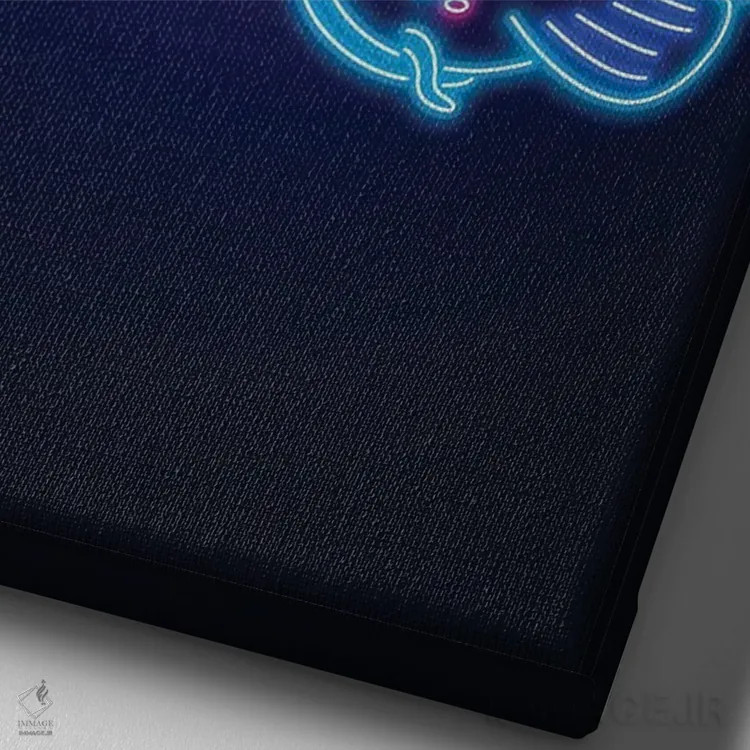 تابلو دکوراتیو کوی نئونی اثر دانی آرت - نمای نزدیک بافت بوم