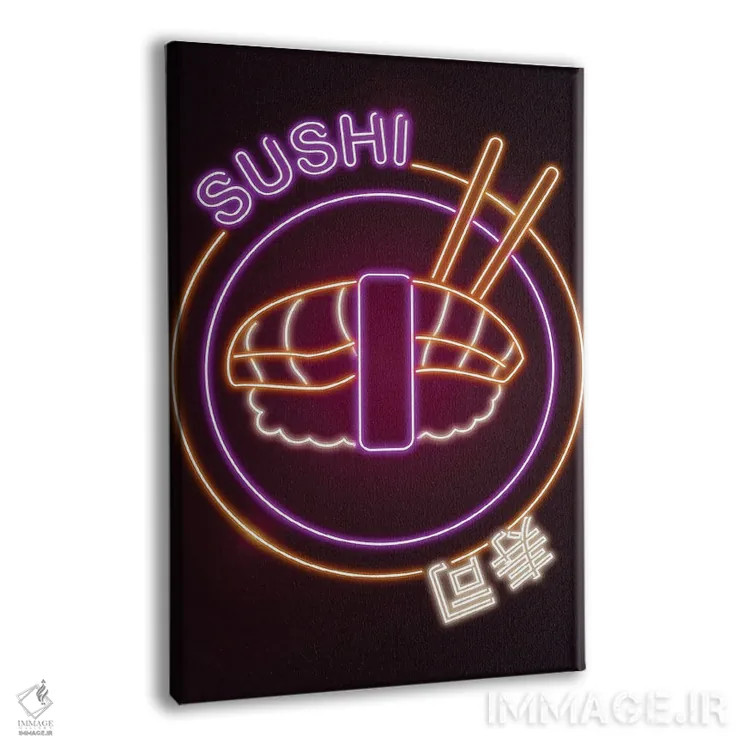 تابلوی سوشی نئونی اثر دانی آرت - نمای پرسپکتیو محصول