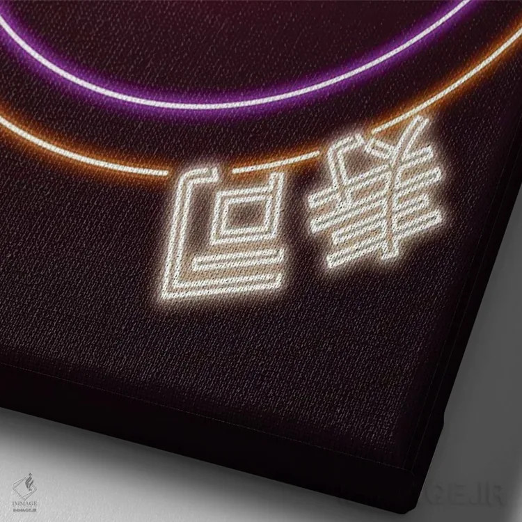 تابلوی سوشی نئونی اثر دانی آرت - نمای نزدیک بافت بوم