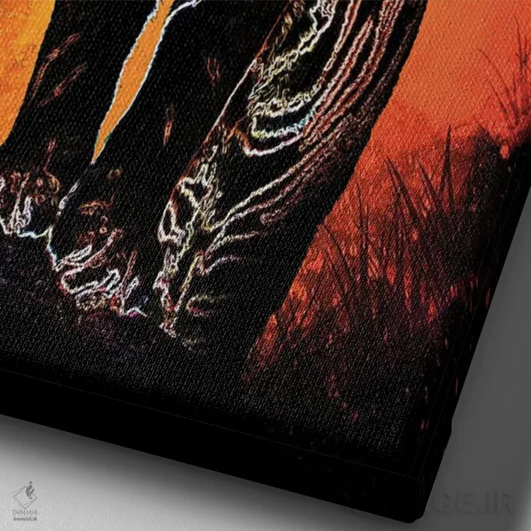 تابلو دکوراتیو روح ببر اثر دانی آرت - نمای نزدیک بافت بوم