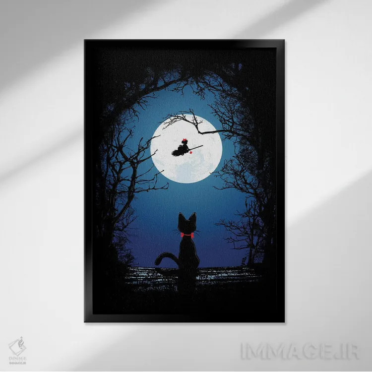 تابلو دکوراتیو با روح خود پرواز کن اثر دانی آرت - نمای قابدار مشکی