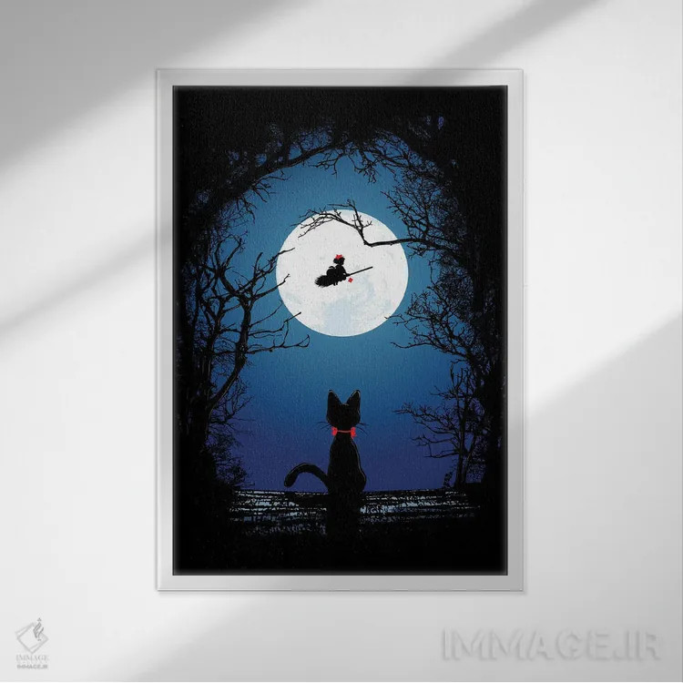 تابلو دکوراتیو با روح خود پرواز کن اثر دانی آرت - نمای قابدار سفید