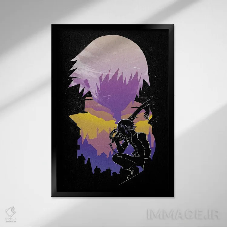 تابلو دکوراتیو نور و تاریکی اثر دانی آرت - نمای قابدار مشکی