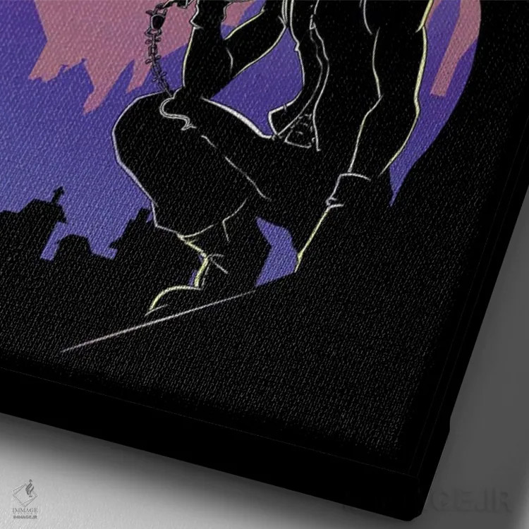 تابلو دکوراتیو نور و تاریکی اثر دانی آرت - نمای نزدیک بافت بوم