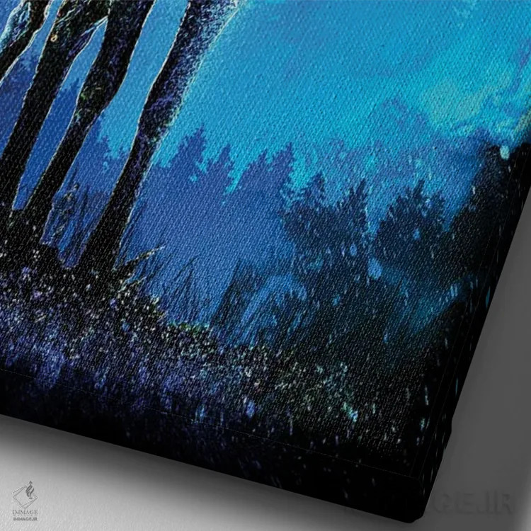 تابلو دکوراتیو روح گوزن نورانی اثر دانی آرت - نمای نزدیک بافت بوم