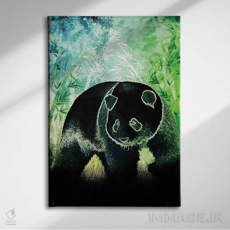 تابلو دکوراتیو روح پاندا اثر دانی آرت - نمای روبهرو روی دیوار