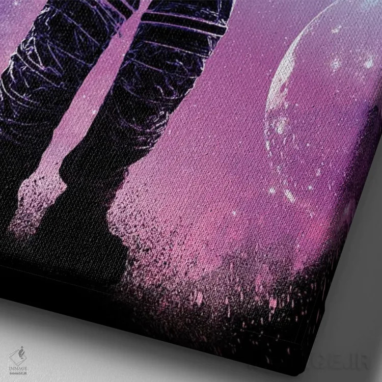 تابلو دکوراتیو روح فضانورد اثر دانی آرت - نمای نزدیک بافت بوم