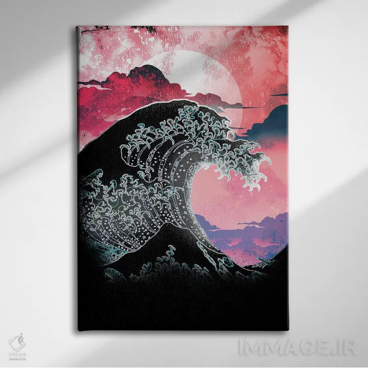 تابلو دکوراتیو روح موج بزرگ کلاسیک اثر دانی آرت - نمای روبهرو روی دیوار